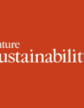 The words "nature sustainability" on a red background