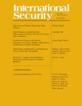 International Security letters on mustard background