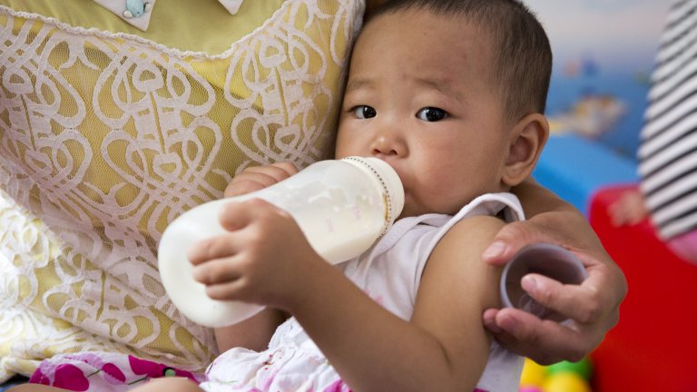 baby with bottle