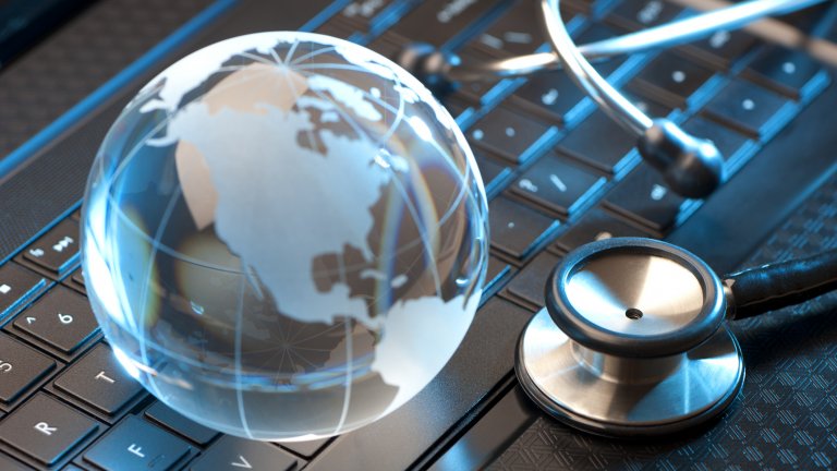 Globe and stethoscope