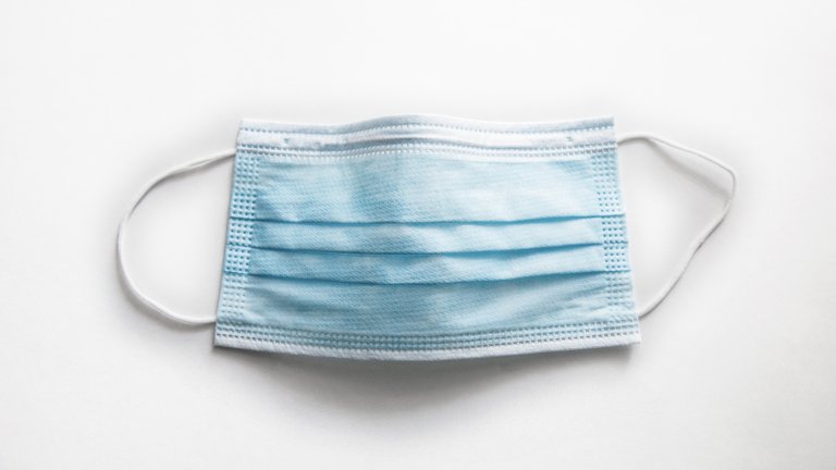 surgical mask on white background