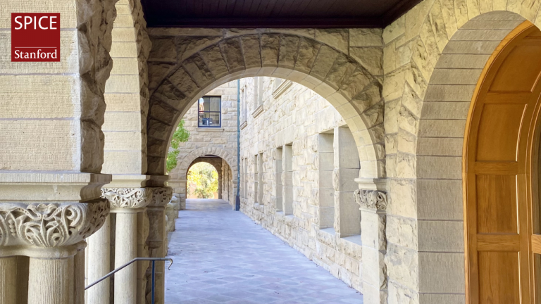 Encina Hall with SPICE logo