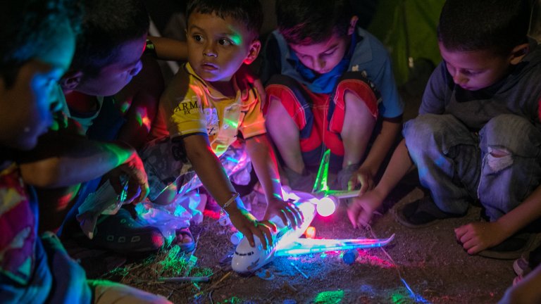 Two-year-old Honduran asylum seeker at an immigration camp.