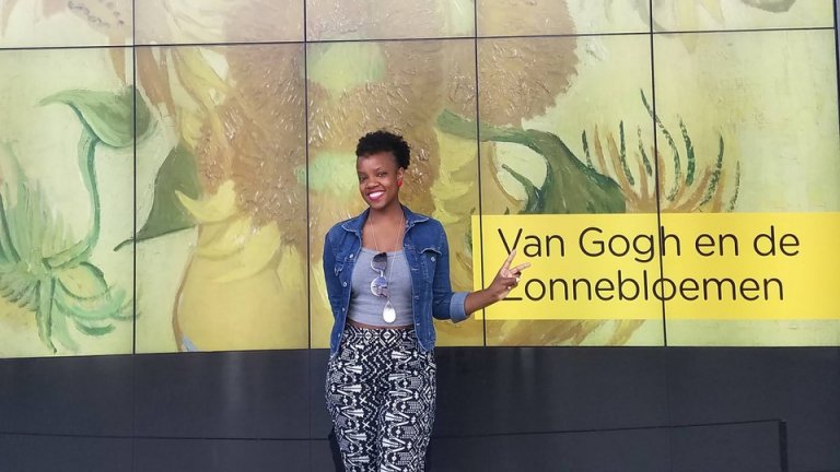Maiya Evans at the Van Gogh Museum, Amsterdam, Netherlands
