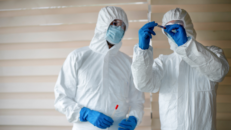 Researchers examine medical vials