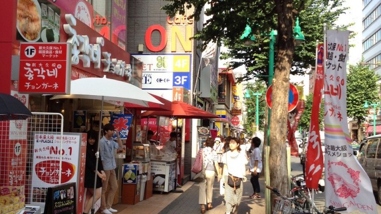 Tokyo’s Shin Okubo neighborhood, known for its Korea Town