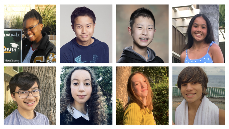 headshots of eight high school students