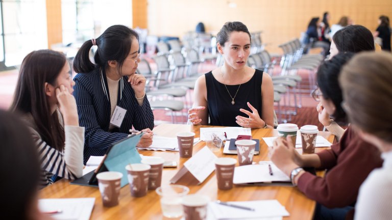 Maria Polyakova at Stanford seminar about mentorship.