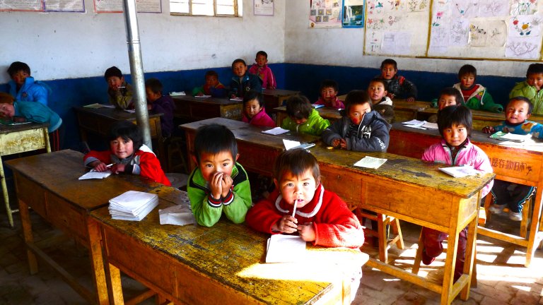 rural sunlit classroom