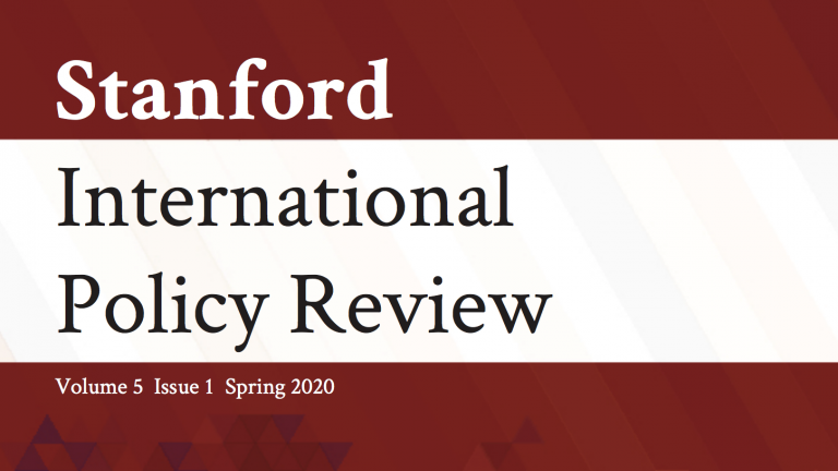 Stanford International Policy Review Cover, Volume 5, Issue 1, Spring 2020