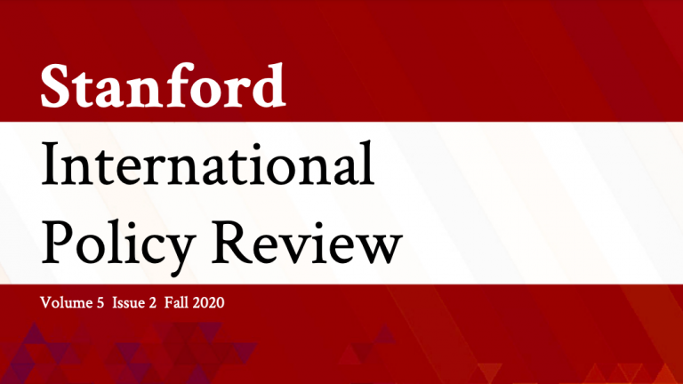 Stanford International Policy Review Cover, Volume 5, Issue 1, Spring 2020