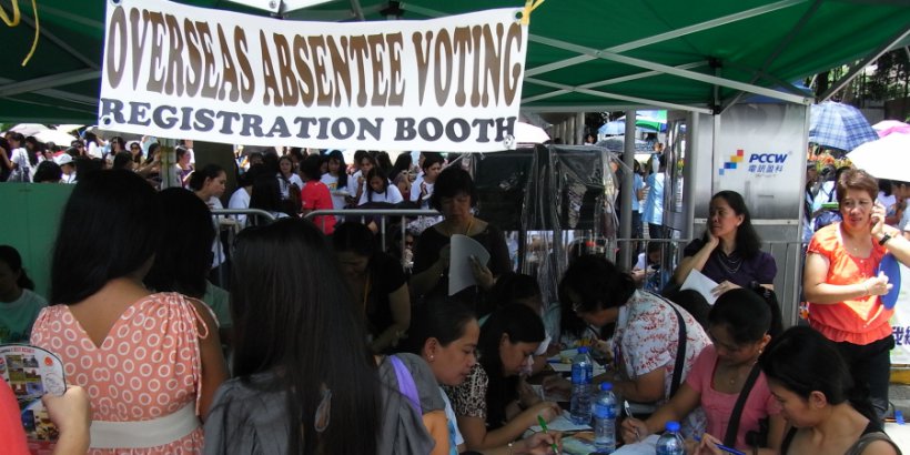 hk central zhong huan zhe da dao chater road overseas absentee voting registration booth july 2012