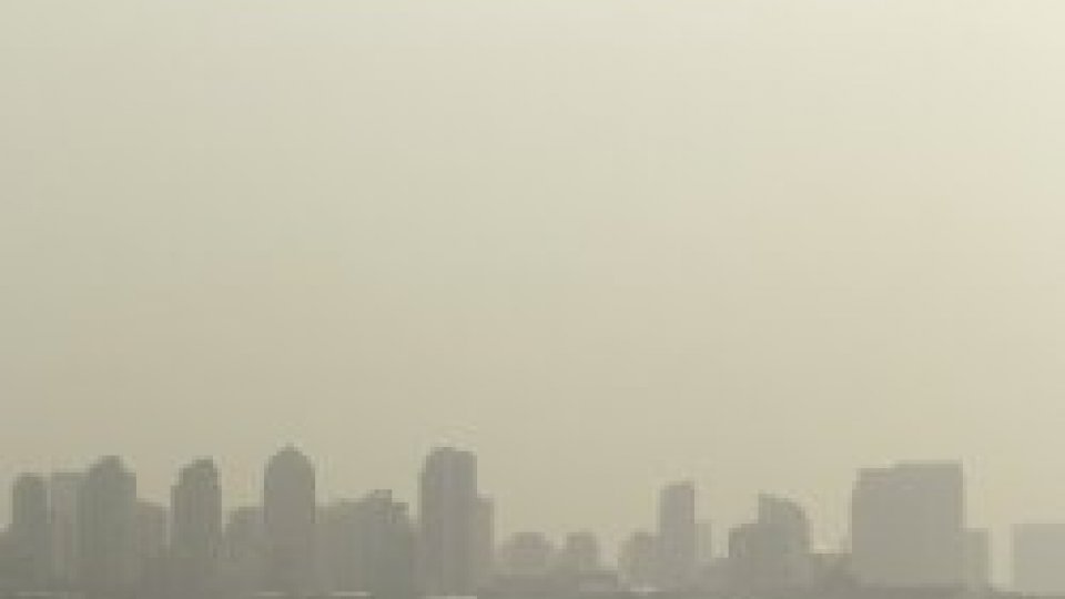 A brown, smokey skyline