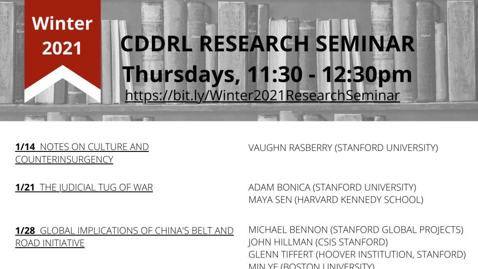 CDDRL Winter 2021 Research Seminar Schedule