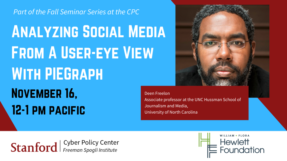 Deen Freelon photo along with flyer for event Deen Freelon photo along with flyer for event