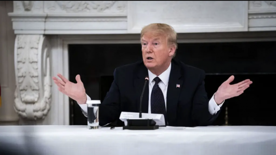 Trump talking