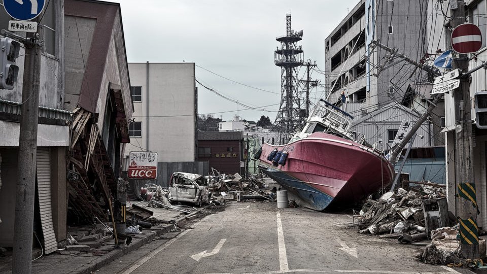 Damage from the earthquake and tsunami.