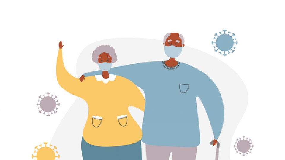 older adults wearing masks during covid