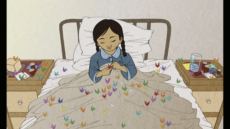 Illustration in the SPICE teaching resource "Sadako's Paper Cranes and Lessons of Peace" Illustration in the SPICE teaching resource "Sadako's Paper Cranes and Lessons of Peace"