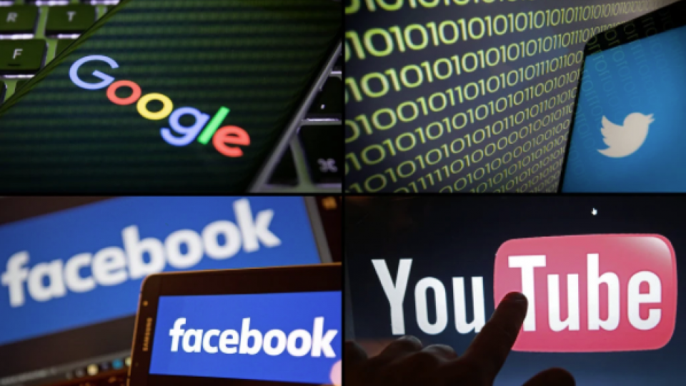 collage of social media company icons