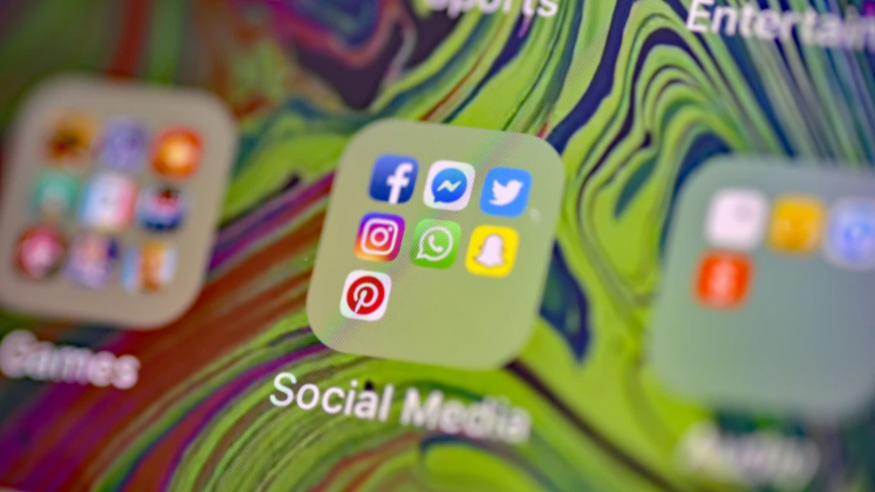 social media icons stock image