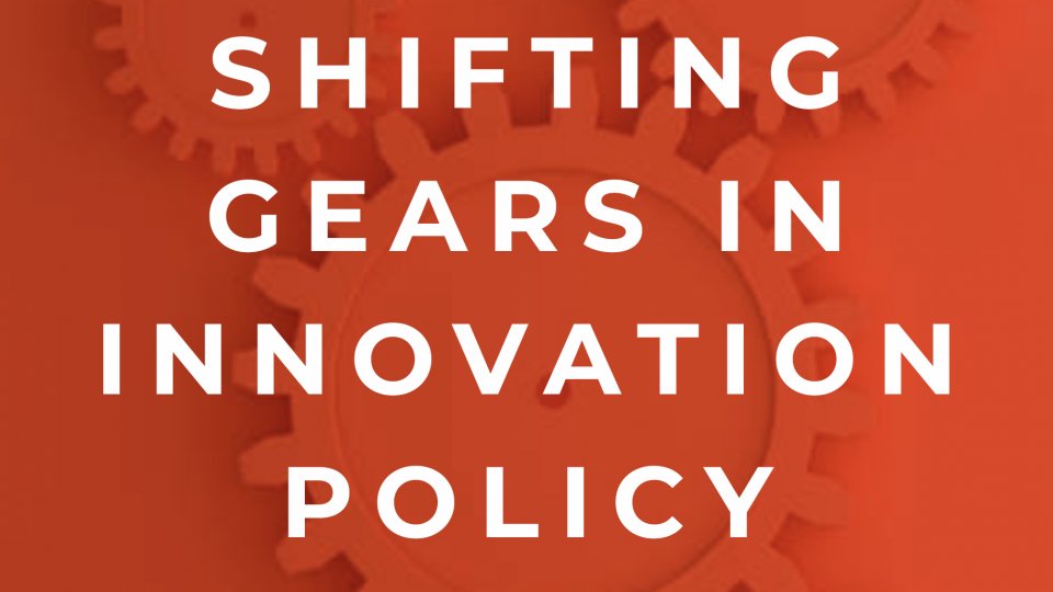 Cover of the book 'Shifting Gears in Innovation Policy: Strategies from Asia,' showing gears in motion