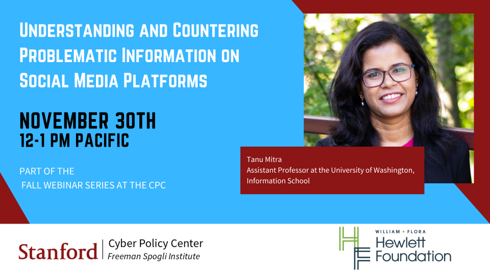 tanu mitra event understanding and countering problematic information on social media platforms tanu mitra event understanding and countering problematic information on social media platforms