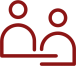 Icon showing two figures engaging in conversation