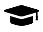 Black graduation cap icon