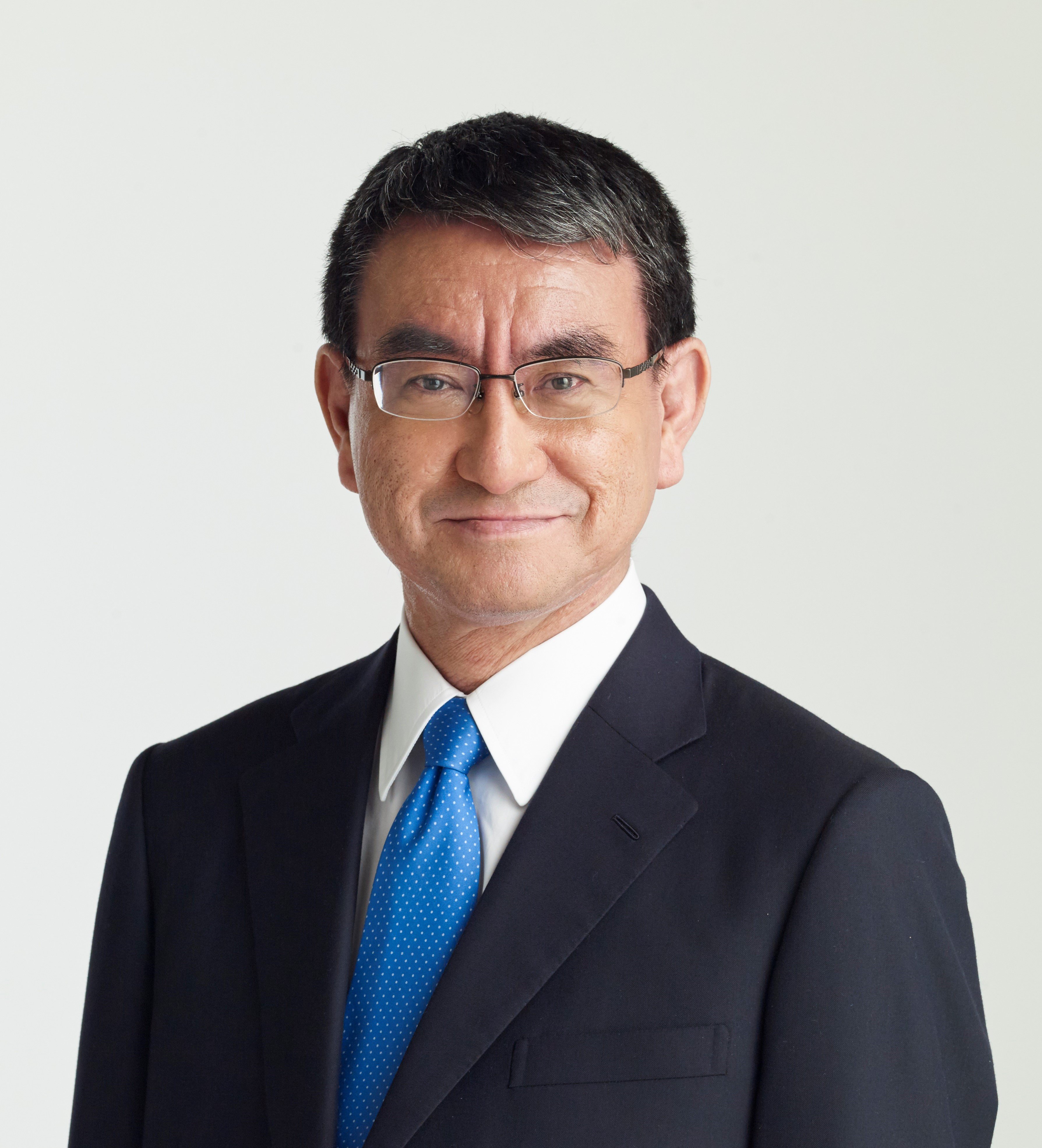 Portrait of Taro Kono, Japanese Minister of Defense