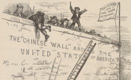 Political cartoon of Chinese exclusion
