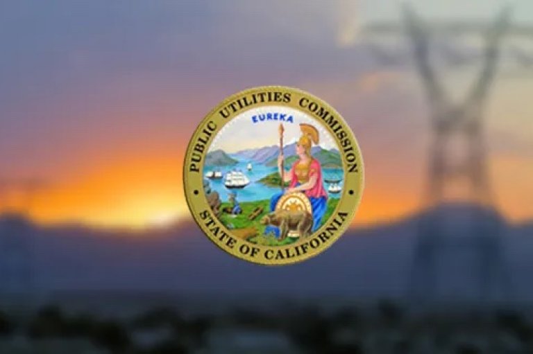 CPUC logo with power line background
