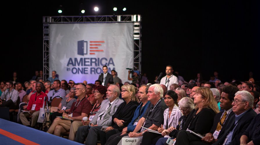 Participants of the America in One Room national Deliberation Poll in Dallas, TX, 2019