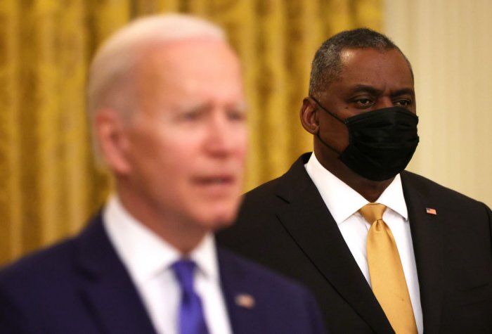 President Joe Biden with Secretary of Defense Lloyd Austin