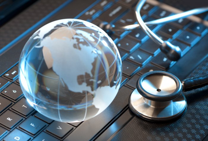 Globe and stethoscope