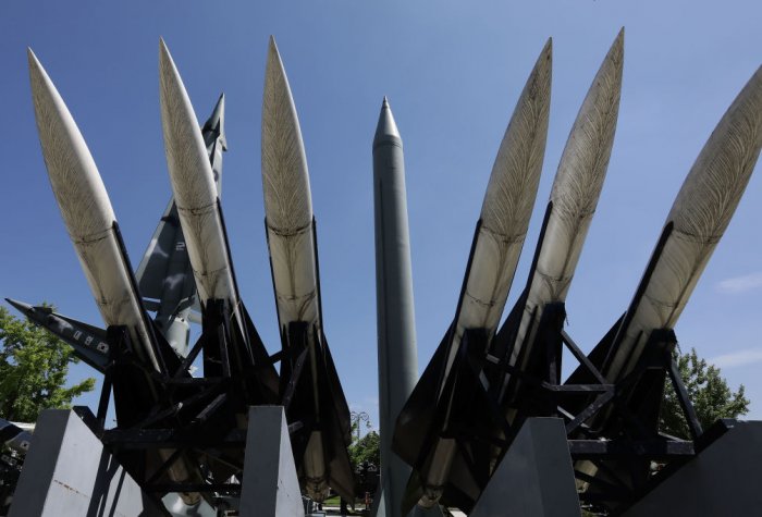 A North Korea Scud-B missile display at the Korea War Memorial Museum on August 26, 2017 in Seoul, South Korea