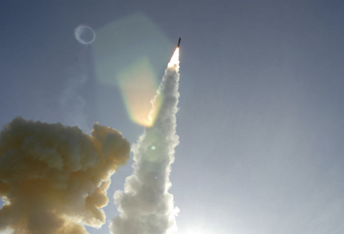 rocket shooting in the air