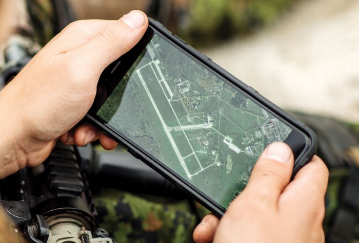 Satellite image on a smart phone