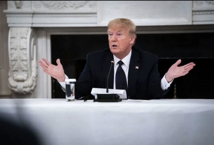 Trump talking