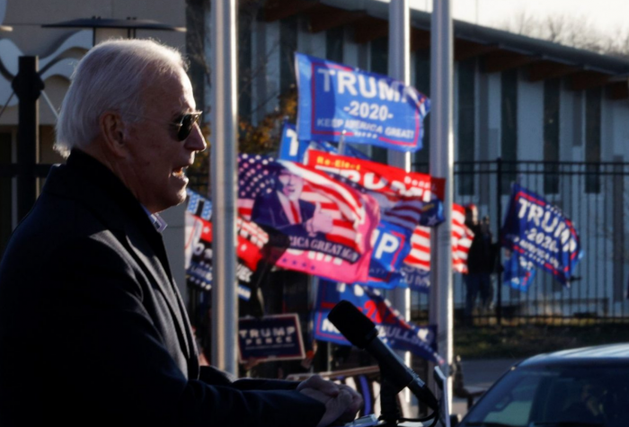 President-elect Joseph Biden addresses a campaign crowd