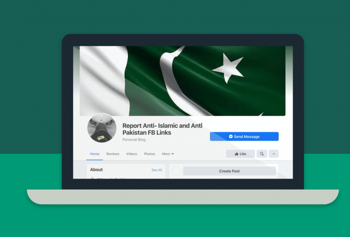 graphic of facebook page on computer