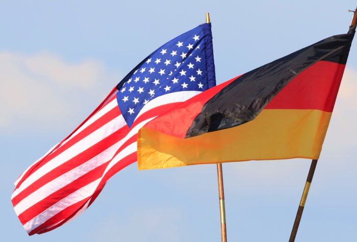 Flags of the United States and Germany