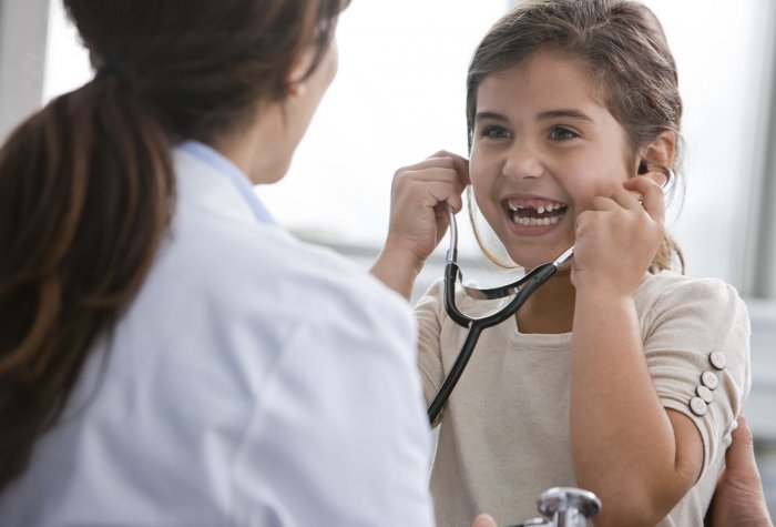 Child with a stethoscope