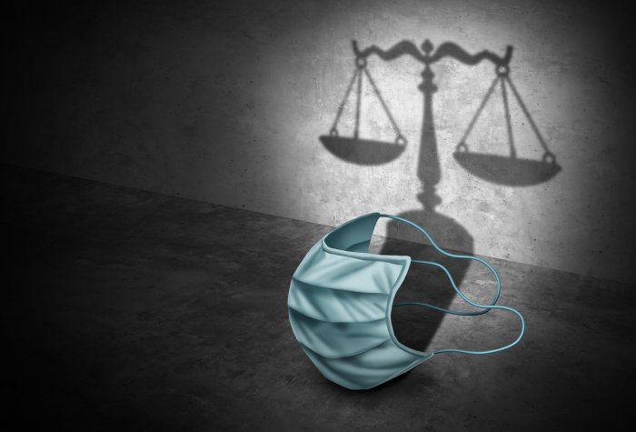Illustration of a masks and law