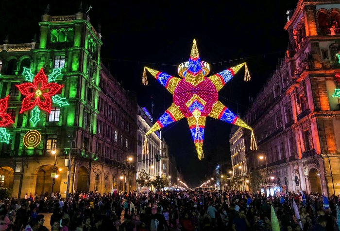 Christmas decorations in Mexico City