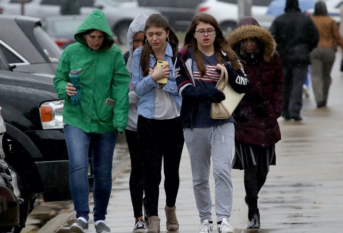 Students after a school shooting