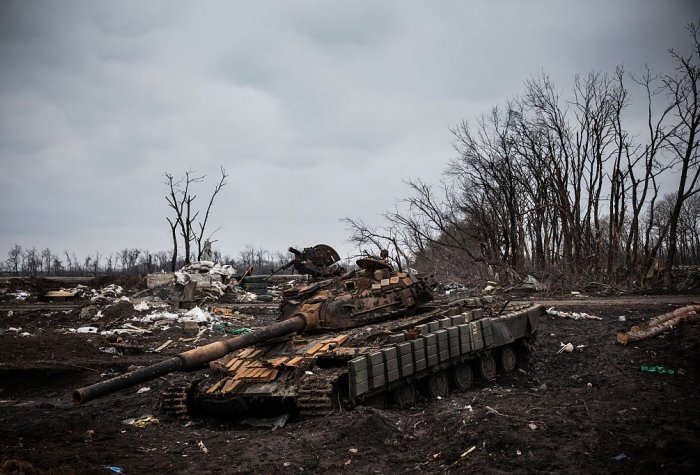 Destroyed tank