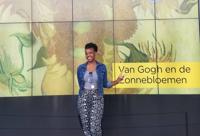 Maiya Evans at the Van Gogh Museum, Amsterdam, Netherlands