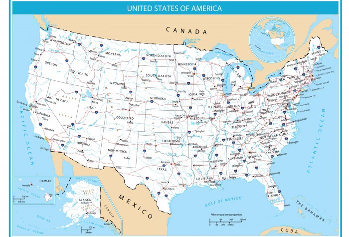 A map of the United States.