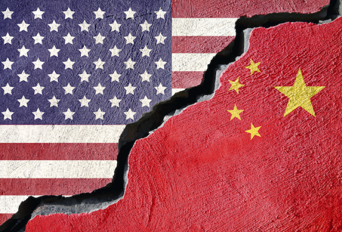 American and Chinese flags